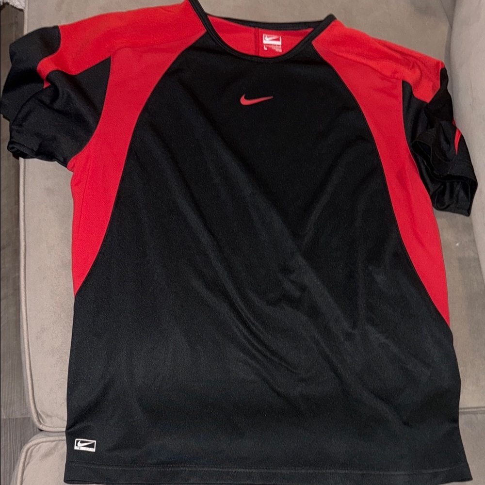 Nike Black & Red Dri-Fit Athletic Tee